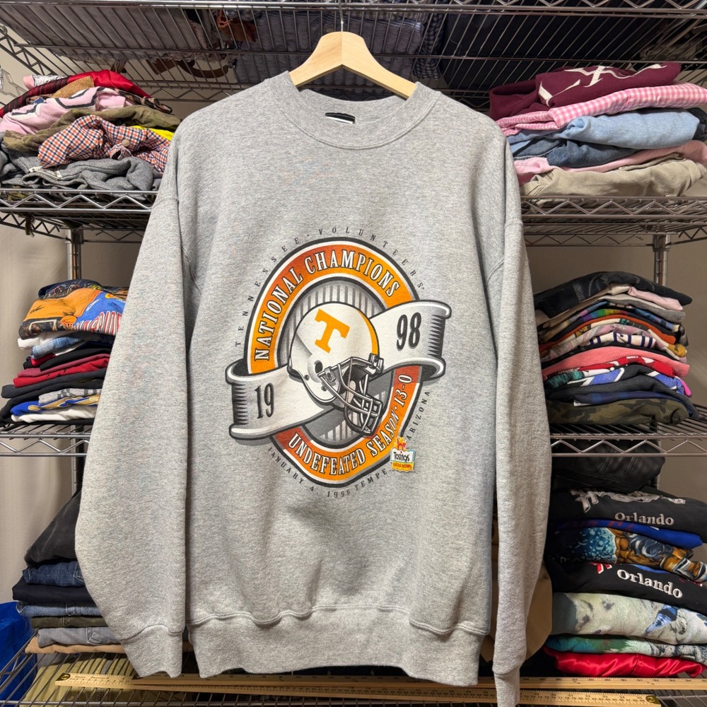 Vintage Tennessee Volunteers 1998 Champions Pro Player Sweatshirt Mens XL Grey